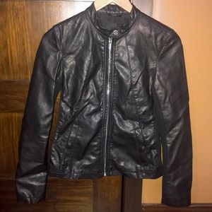 Moto-Straight Cut Leather Jacket